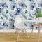 Pre-Pasted Wallpaper 2FT Wide Watercolor Birds Blue Green Purple Floral Hummingbird Botanical Custom Pre-pasted Wallpaper by Spoonflower